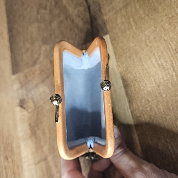 Green and Tan Polka Dot Coin Purse - Picture 3 of 10